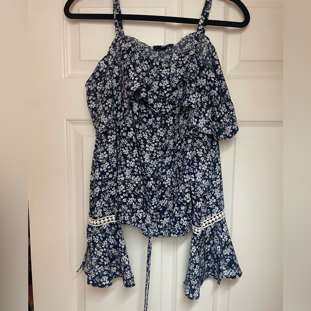 Floral Blue Women's Top